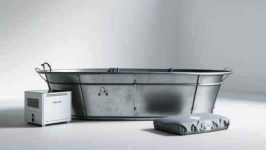 Minimalist Galvanized Outdoor Plunge Set w/ Arctic Chiller